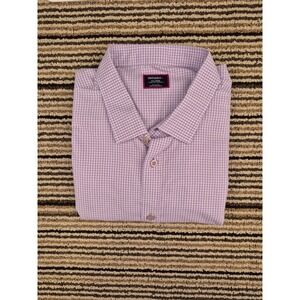UNTUCKit‎ Mens XXL Purple White Check Wrinkle Free Relaxed Fit Button Down Shirt